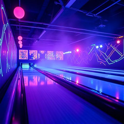 Atmosphäre während des Cosmic Bowlings